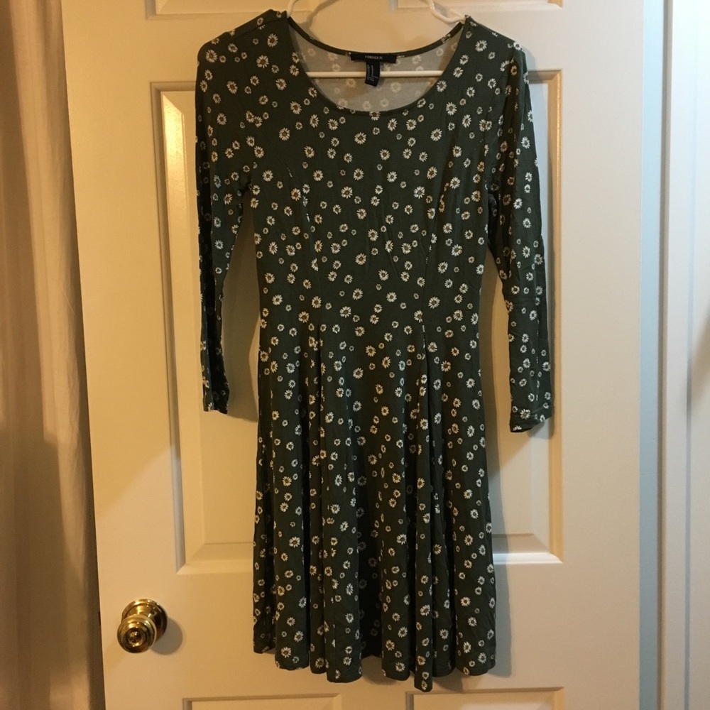 Form fitting forest green dress